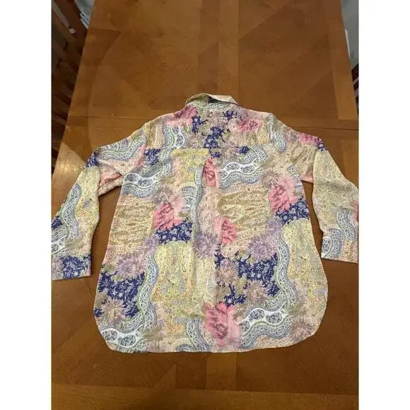 Long Sleeve Paisley Floral Button-Up Shirt - Picture 2 of 4